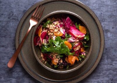 Mixed Green Salad with Shaved Root Vegetables
