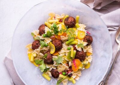 Farfalle Pasta and Ground Lamb