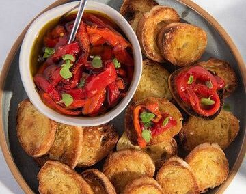 Roasted Red Pepper Bruschetta