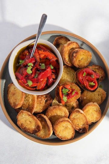 Roasted Red Pepper Bruschetta