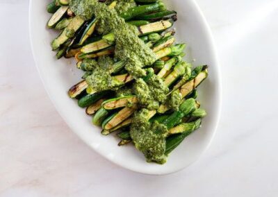 Grilled Zucchini with Smoked Ramp Pesto