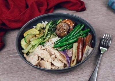 Baby Bok Choy & Eggplant Vegetable Bowl