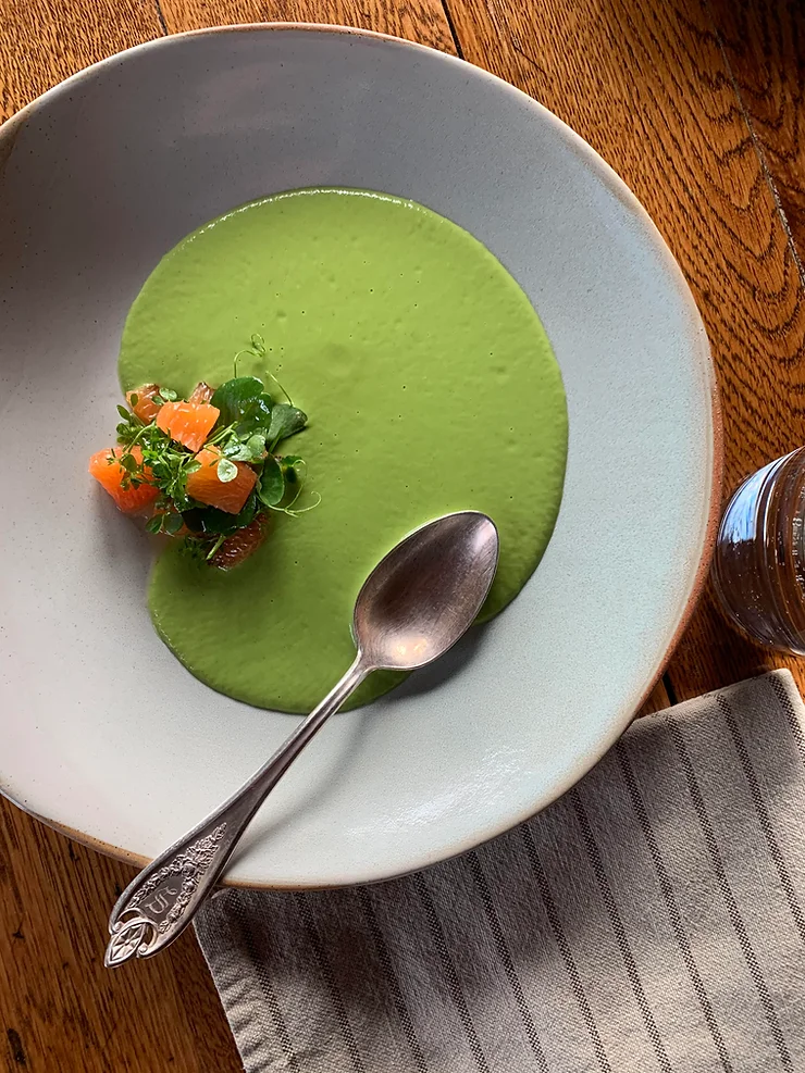 Asparagus Soup Recipe with Pea Tendrils