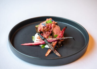Grilled Utah Lamb Loin, Rhubarb Chutney Lemon Goat Yogurt: Chef Zane Holmquist