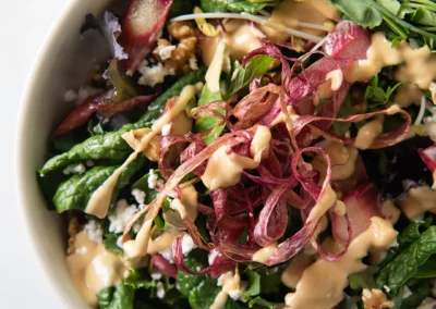 Rhubarb Spinach Salad
