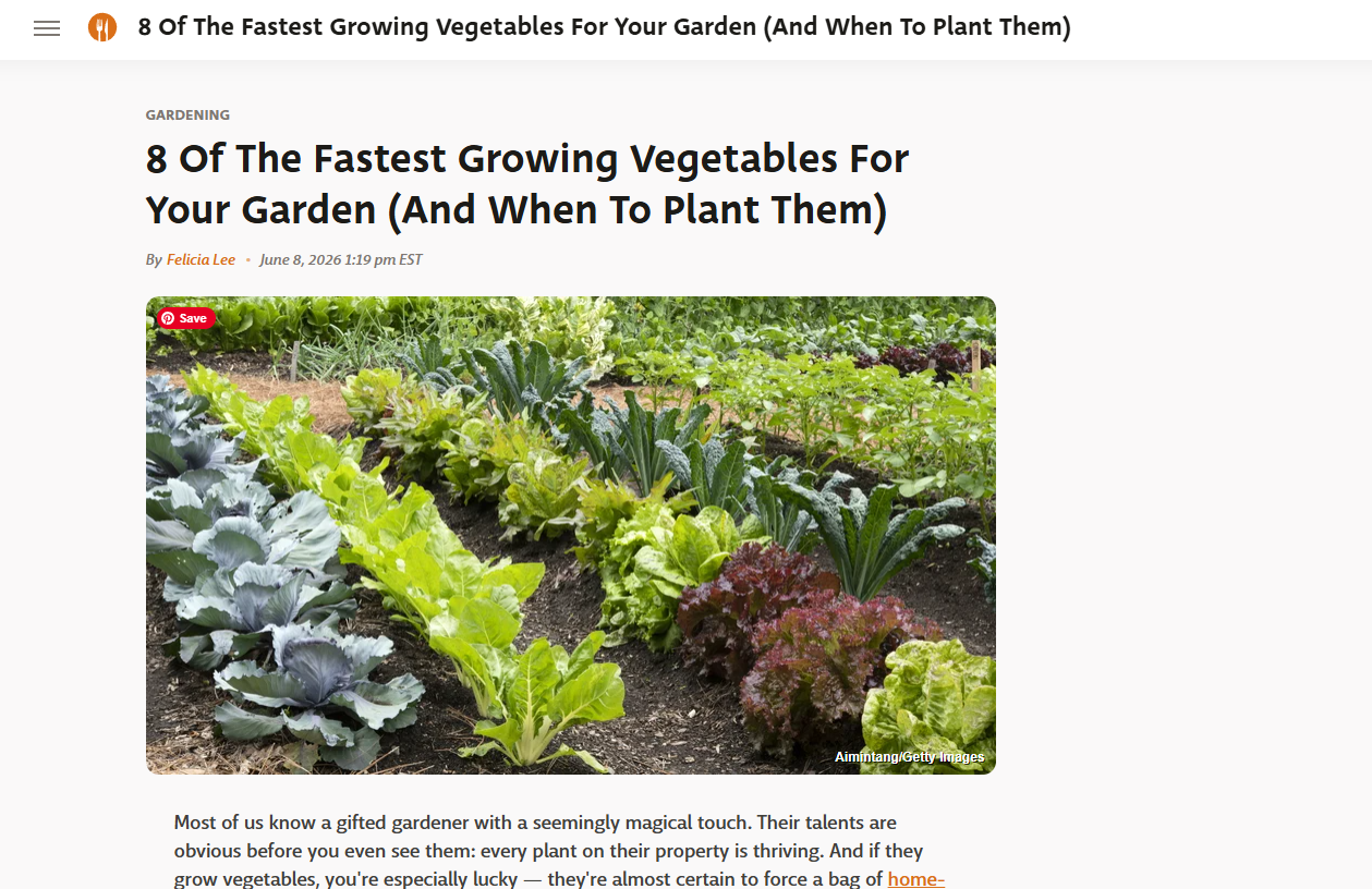 8 Of The Fastest Growing Vegetables For Your Garden (And When To Plant Them)
