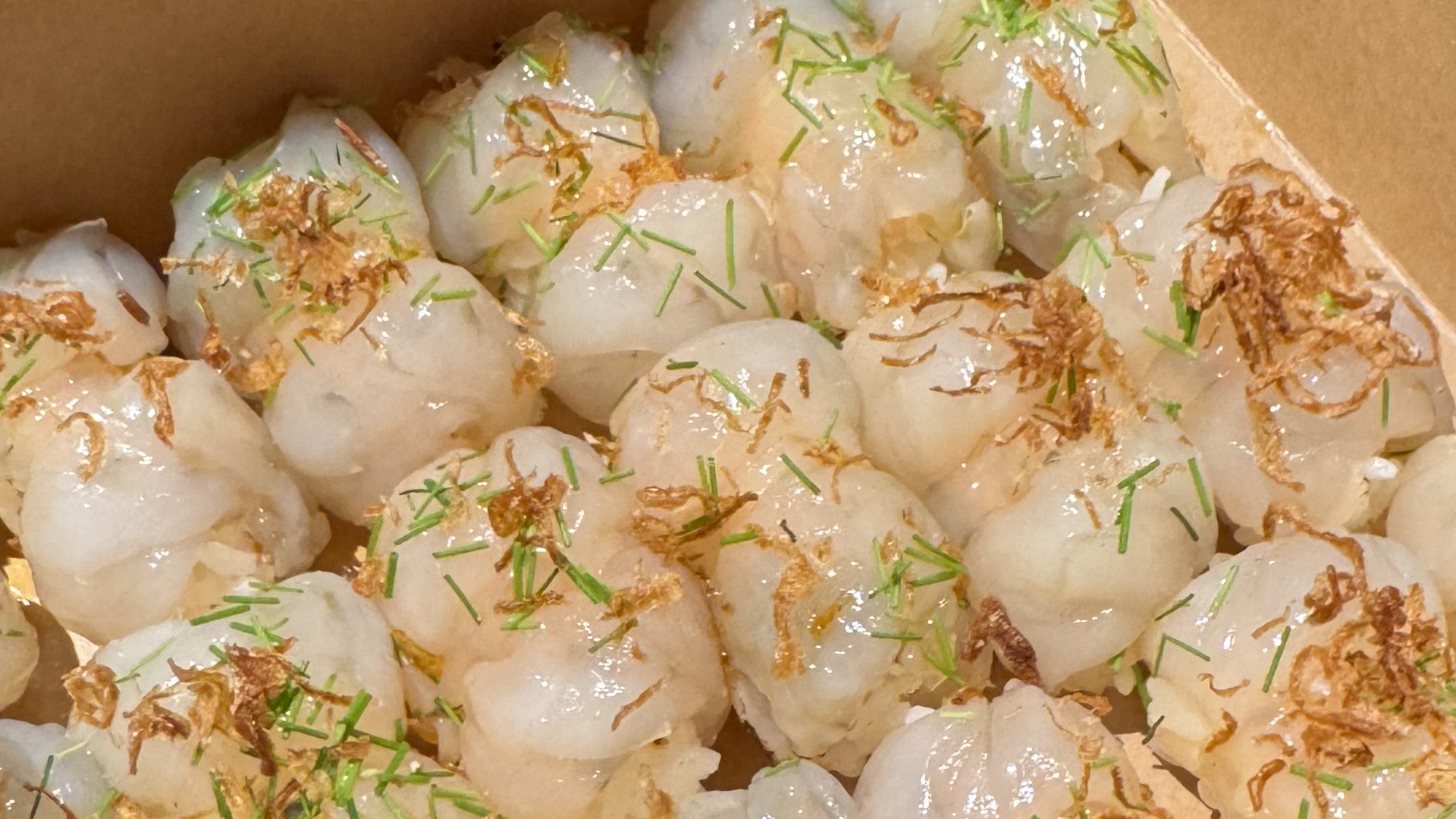 Alliums from The Chef's Garden (Micro Chives): Shrimp Nigiri from Chef Jeffrey Miller